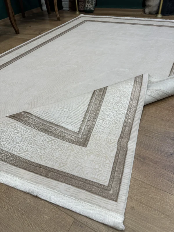 Destan Halı Quasar Yumuşak ve Parlak Tuşeli Modern Salon Halısı 5513 Bej