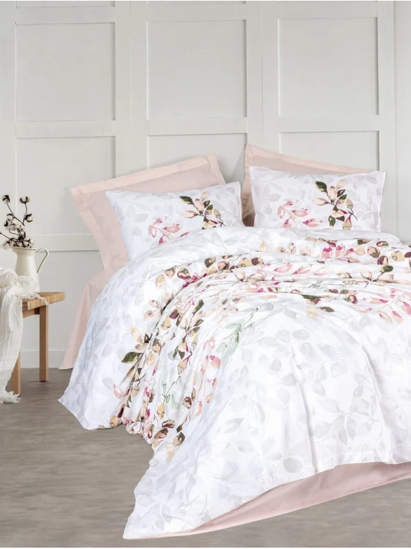Cottonbox Modeline Ranforce Brice Bej Çift Kişilik Nevresim Takımı
