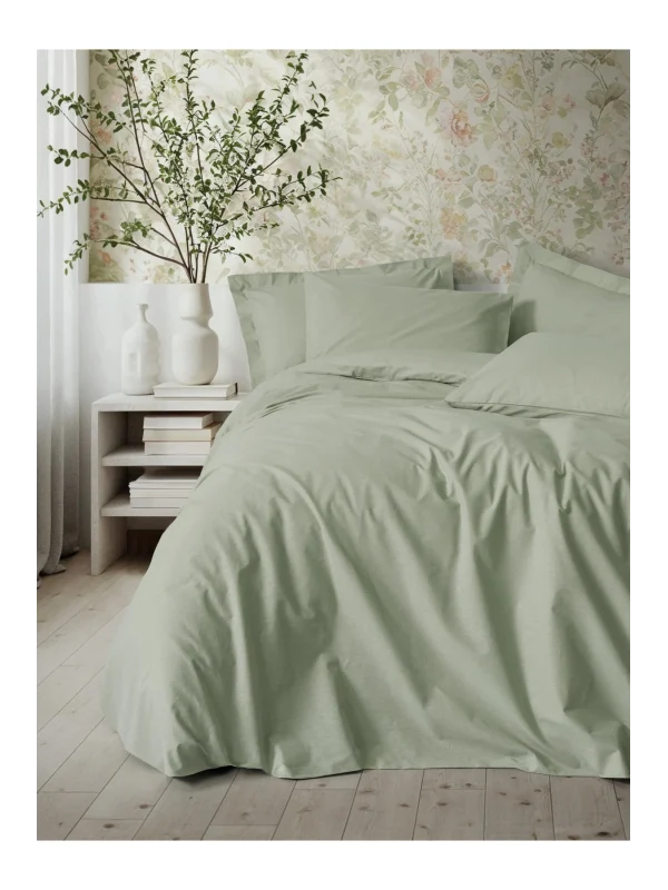 Cottonbox Plain Ranforce Plain Adaçayı Çift Kişilik Nevresim Takımı