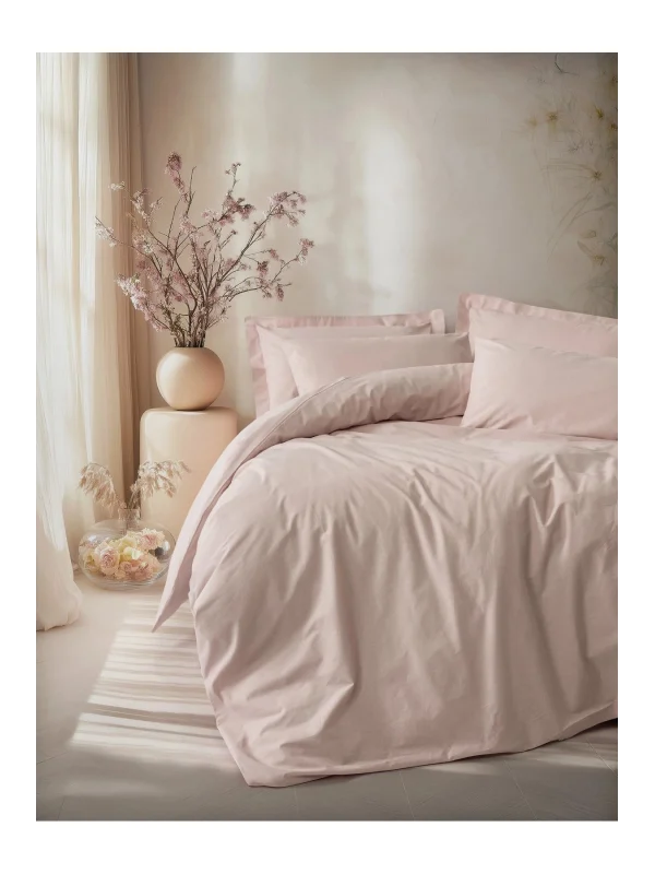 Cottonbox Plain Ranforce Plain Pudra Çift Kişilik Nevresim Takımı