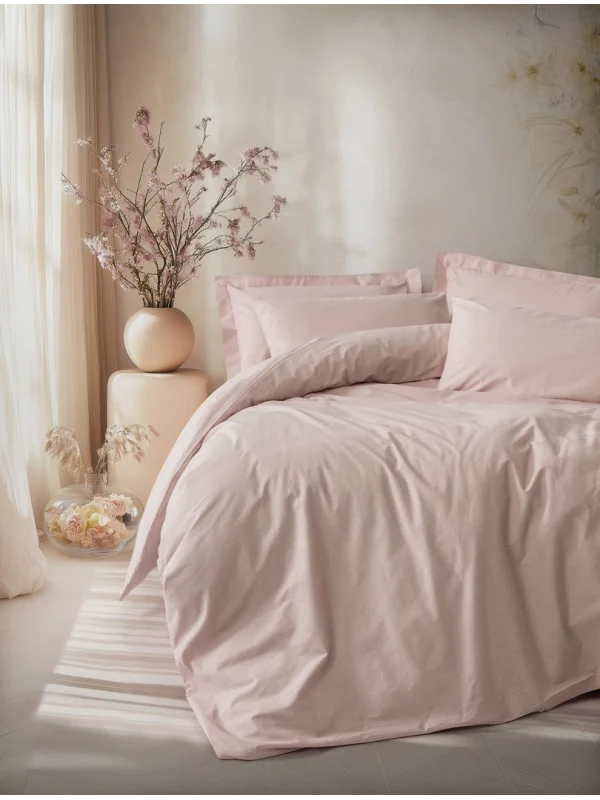 Cottonbox Plain Ranforce Plain Pudra Çift Kişilik Nevresim Takımı