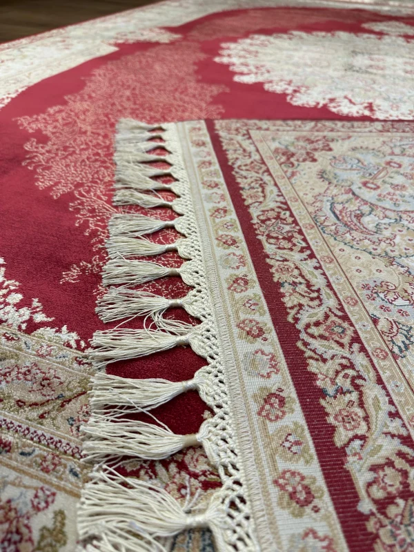 Destan Exclusive Modal İpek 120 Tarak Klasik Makine Halısı Kırmızı