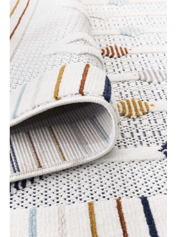 Destan Halı 1801A Renkli İskandinav Hav Toz Vermez Etnik Modern Makine Halısı