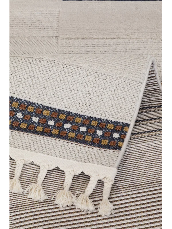 Destan Halı 1751A Renkli İskandinav Hav Toz Vermez Etnik Modern Makine Halısı