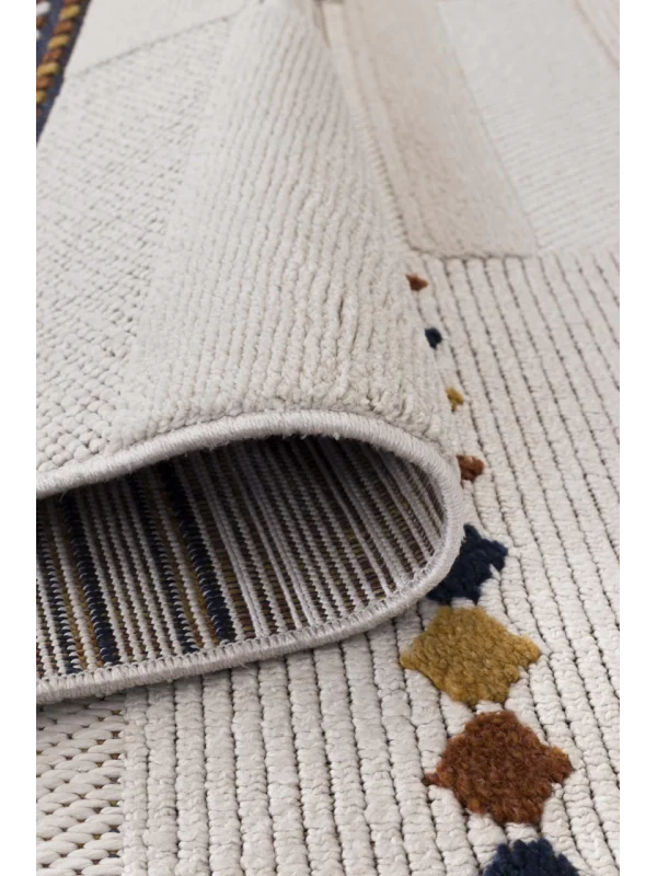 Destan Halı 1751A Renkli İskandinav Hav Toz Vermez Etnik Modern Makine Halısı