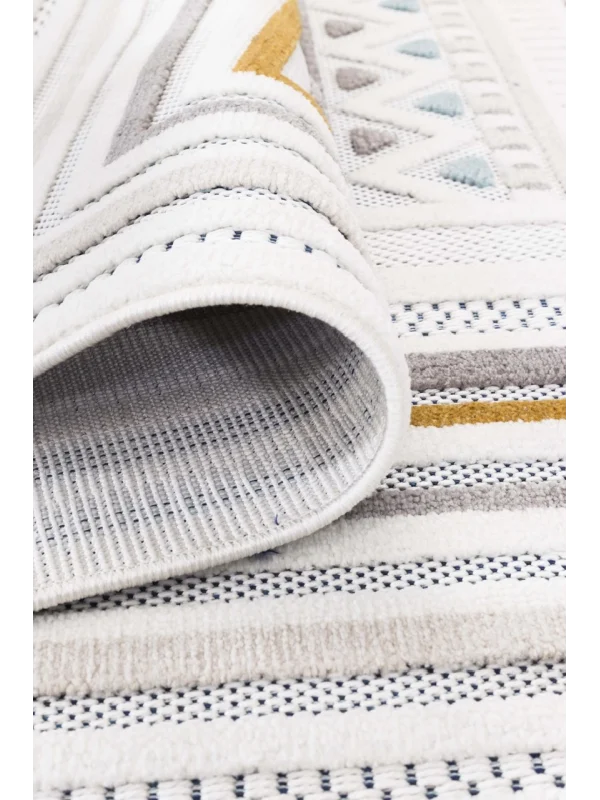 Destan Halı 1800A Renkli İskandinav Hav Toz Vermez Etnik Modern Makine Halısı