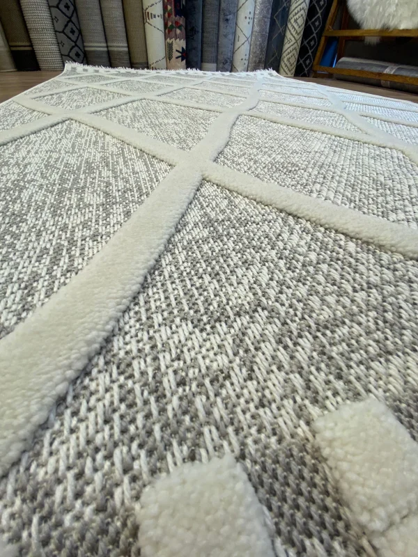 Destan Halı Almond 11405 Iskandinav Tarz Dokuma Modern Desenli Halı