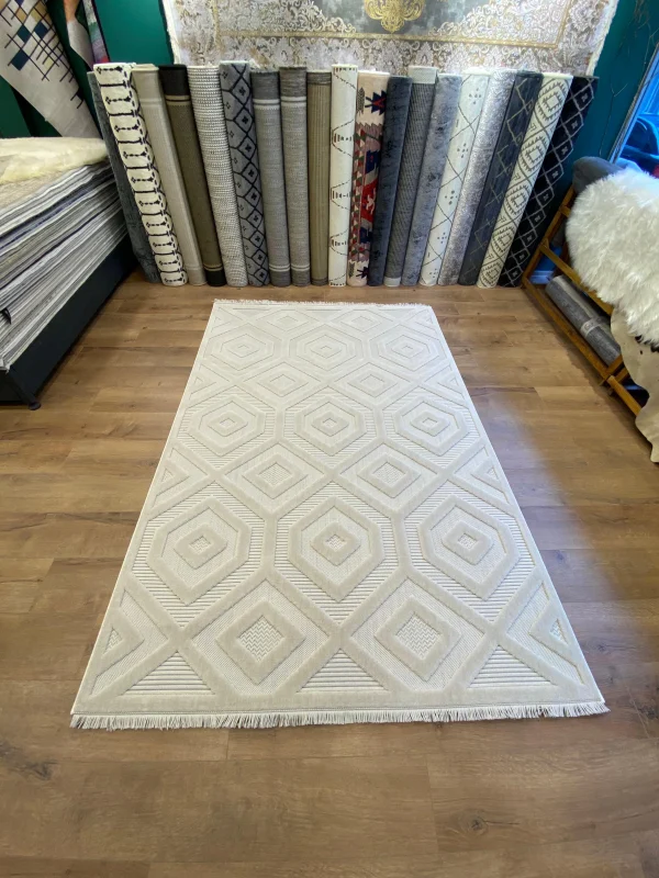 Destan Halı Almond 11404 Iskandinav Tarz Dokuma Modern Desenli Halı