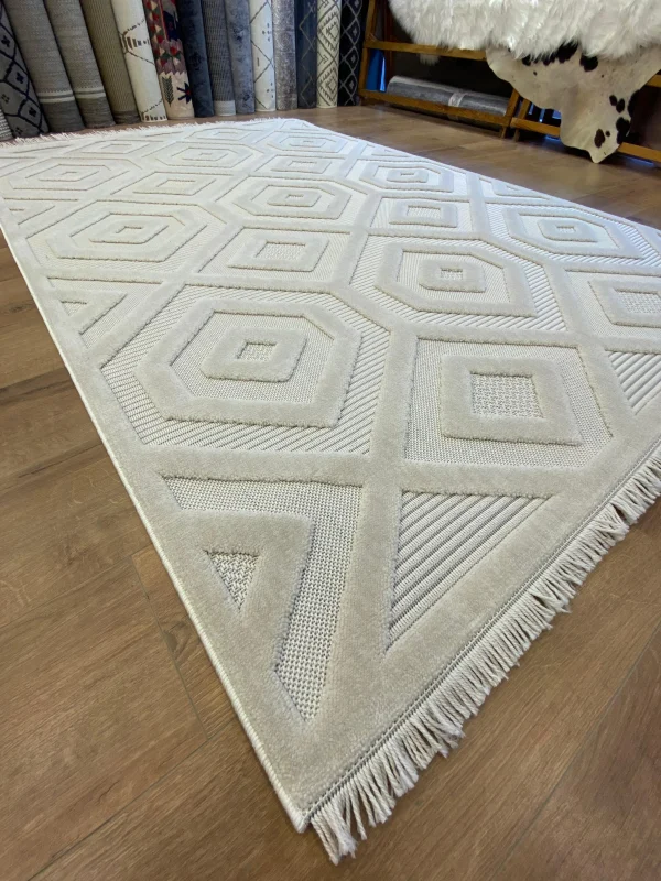 Destan Halı Almond 11404 Iskandinav Tarz Dokuma Modern Desenli Halı