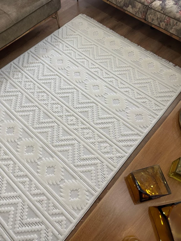 Destan Halı Almond 11406 Iskandinav Tarz Dokuma Modern Desenli Halı