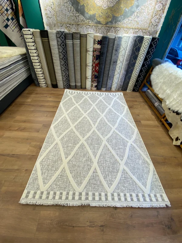 Destan Halı Almond 11405 Iskandinav Tarz Dokuma Modern Desenli Halı