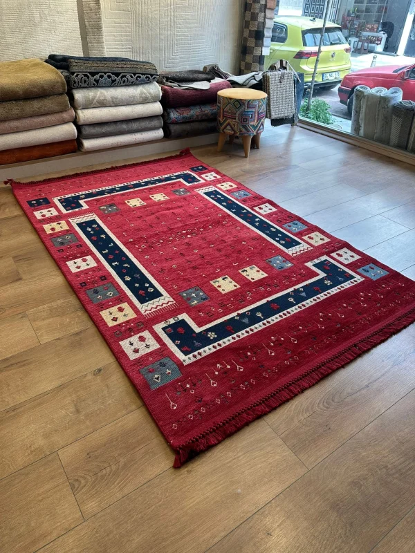 Destan Halı AN01 Anadolu Kilim Etnik Desenli Makinede Yıkanabilir Halı