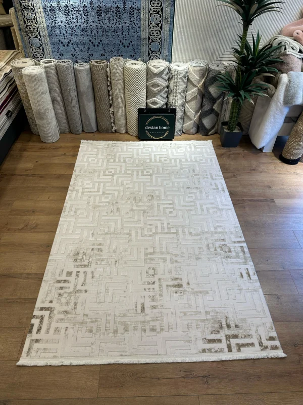 Destan Halı Balance 02 Modern Tasarımlı Uzun Ömürlü Akrilik ve Viskon Salon Halısı