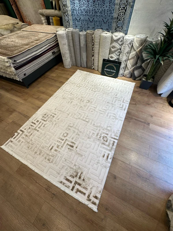 Destan Halı Balance 02 Modern Tasarımlı Uzun Ömürlü Akrilik ve Viskon Salon Halısı