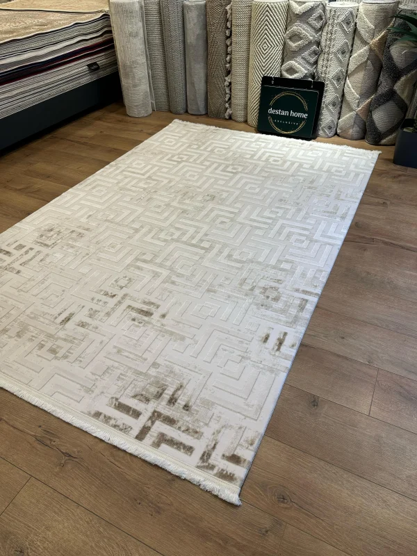 Destan Halı Balance 02 Modern Tasarımlı Uzun Ömürlü Akrilik ve Viskon Salon Halısı