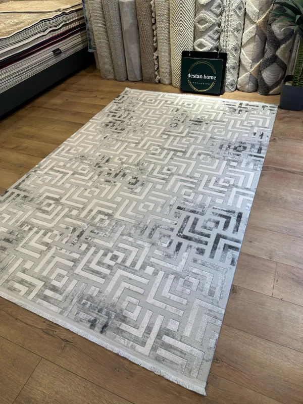Destan Halı Balance 01 Modern Tasarımlı Uzun Ömürlü Akrilik ve Viskon Salon Halısı