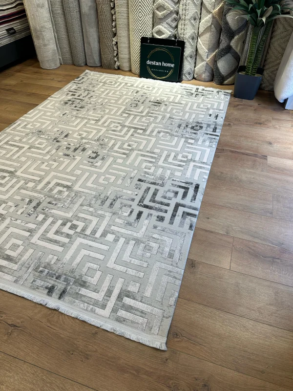 Destan Halı Balance 01 Modern Tasarımlı Uzun Ömürlü Akrilik ve Viskon Salon Halısı