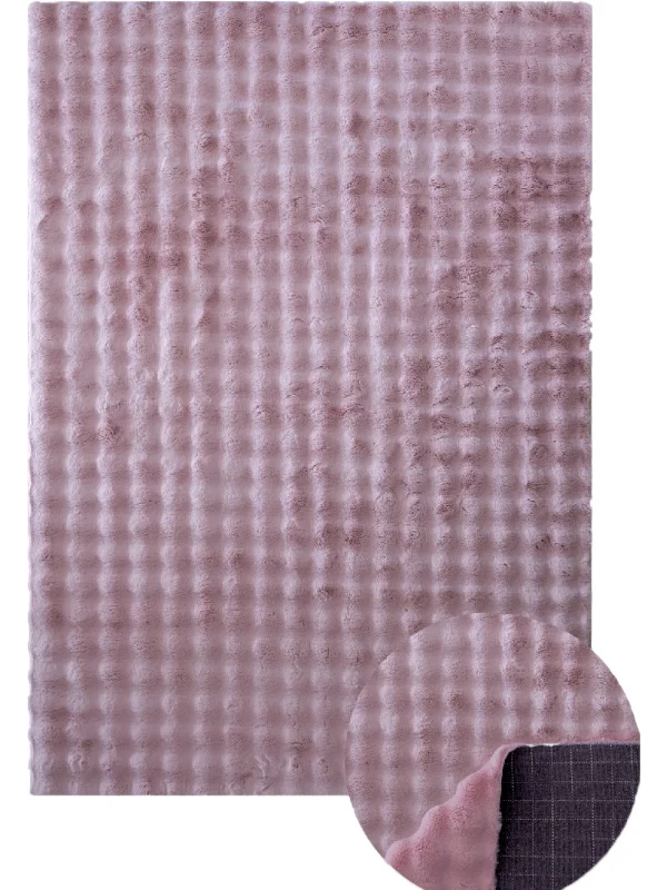 Destan Halı Bubble Peluş Özel Ölçü Antialerjik ve Yumuşak Halı Pembe