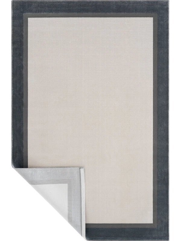 Destan Halı Dark Pulse Robot Süpürgeye Uygun Modern Desenli Kolay Temizlenebilir Salon Halısı A2323E Krem Gri