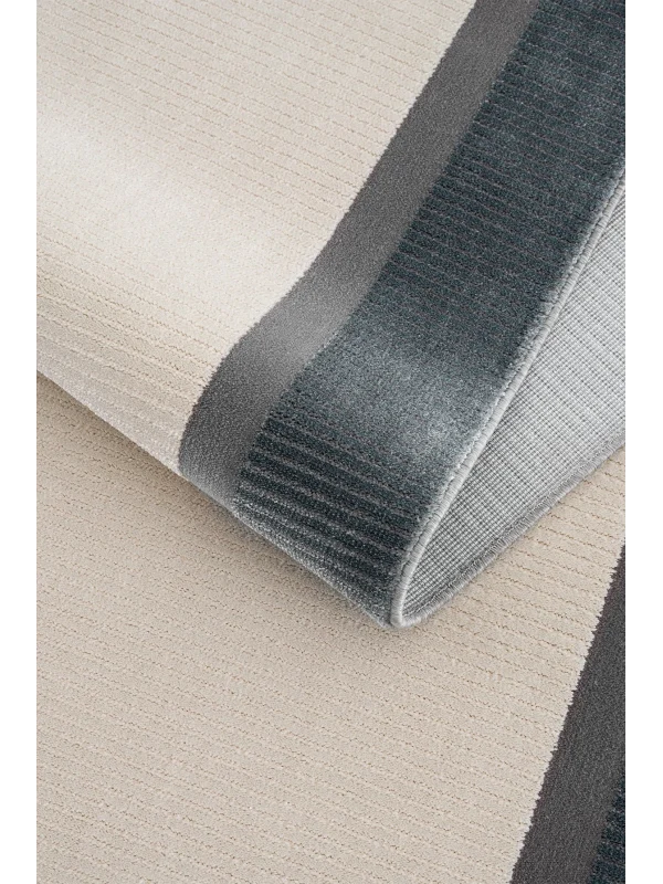 Destan Halı Dark Pulse Robot Süpürgeye Uygun Modern Desenli Kolay Temizlenebilir Salon Halısı A2323E Krem Gri