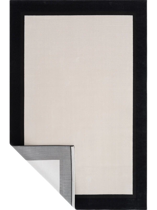 Destan Halı Dark Pulse Robot Süpürgeye Uygun Modern Desenli Kolay Temizlenebilir Salon Halısı A2323G Krem Siyah