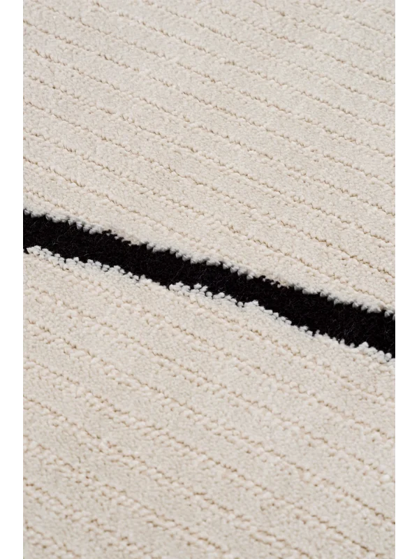 Destan Halı Dark Pulse Robot Süpürgeye Uygun Modern Desenli Kolay Temizlenebilir Salon Halısı A2374G Krem Siyah