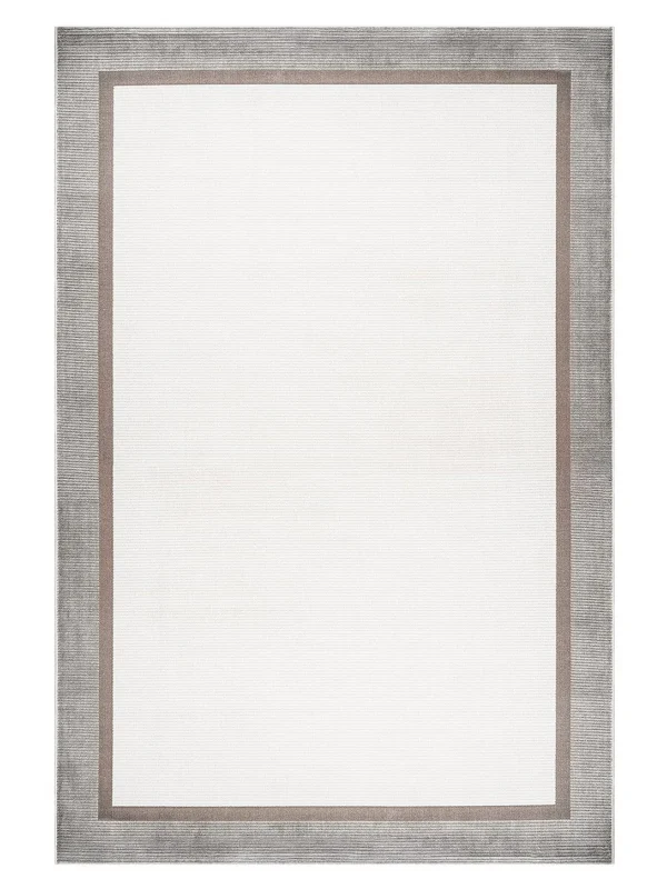 Destan Halı Dark Pulse Robot Süpürgeye Uygun Modern Desenli Kolay Temizlenebilir Salon Halısı Dark Pulse A2323C Krem Vizon