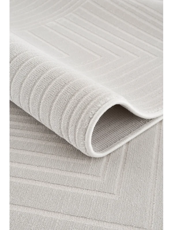 Destan Halı Dark Pulse Robot Süpürgeye Uygun Modern Desenli Kolay Temizlenebilir Salon Halısı Dark Pulse A2371A Krem