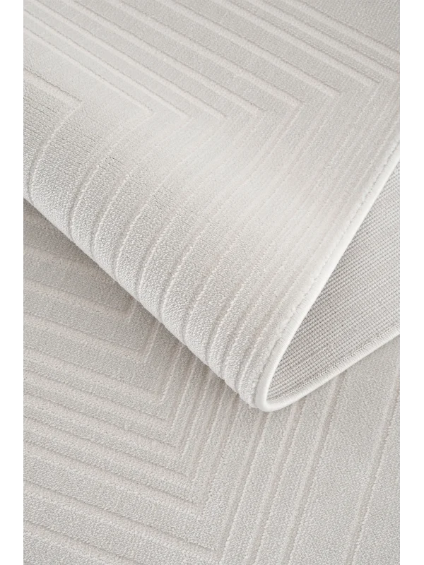 Destan Halı Dark Pulse Robot Süpürgeye Uygun Modern Desenli Kolay Temizlenebilir Salon Halısı Dark Pulse A2371A Krem