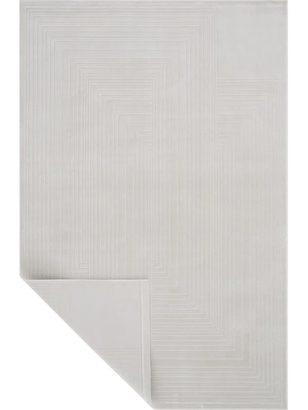 Destan Halı Dark Pulse Robot Süpürgeye Uygun Modern Desenli Kolay Temizlenebilir Salon Halısı Dark Pulse A2371A Krem