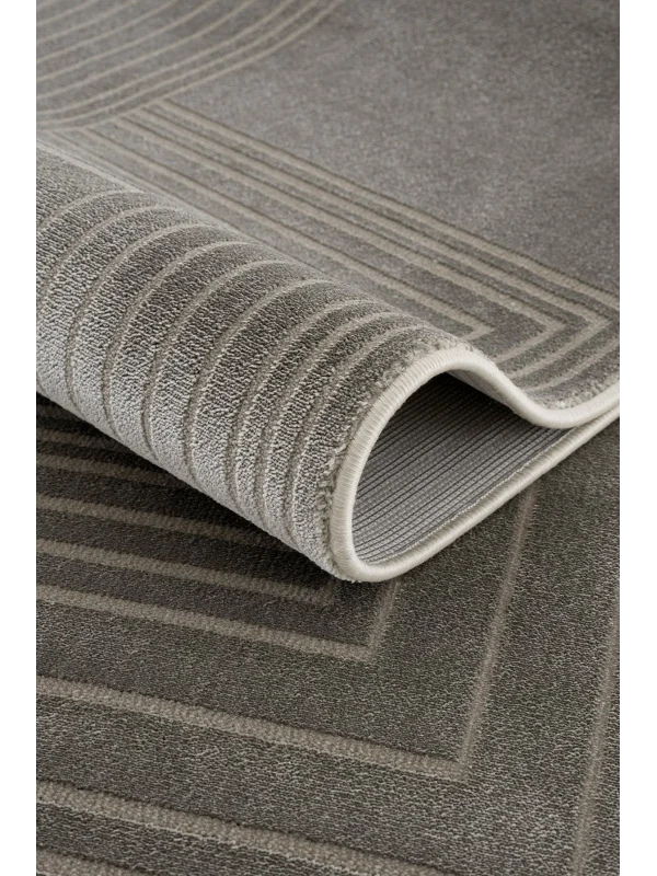 Destan Halı Dark Pulse Robot Süpürgeye Uygun Modern Desenli Kolay Temizlenebilir Salon HalısıDark Pulse A2371B Vizon