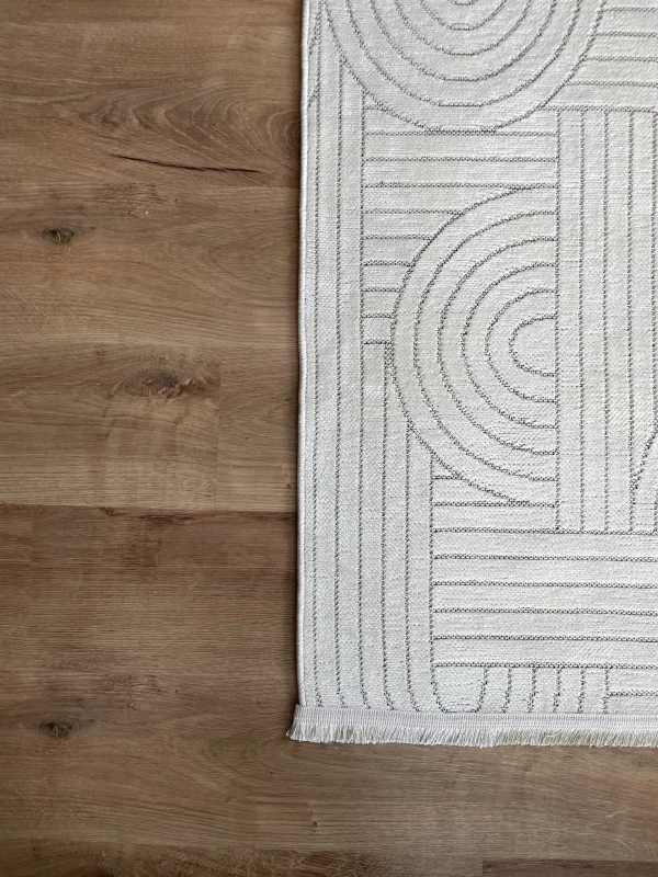 Destan Halı Dokuma Pamuk Taban Kaydırmaz Model Bodo Beyaz