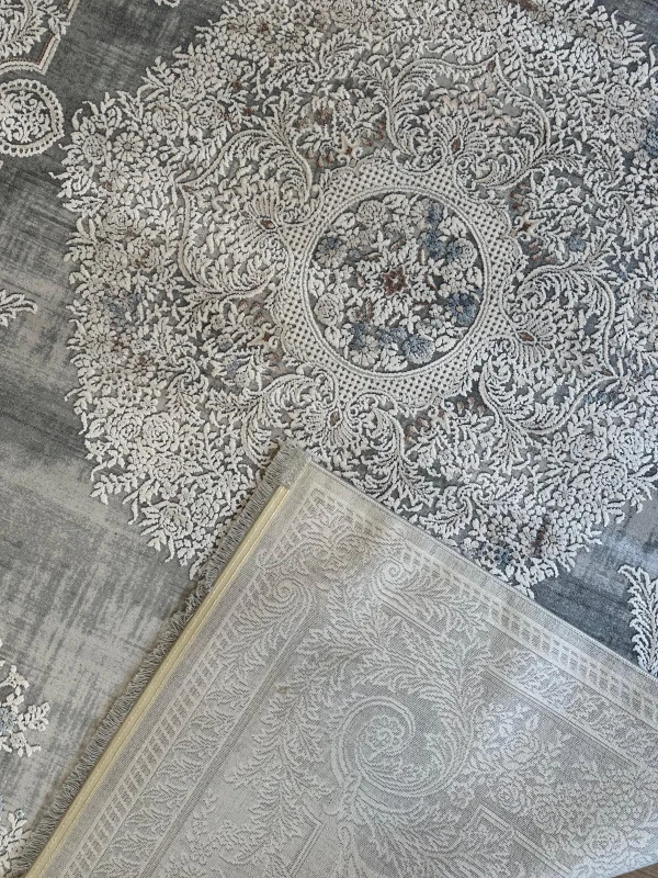 Destan Halı Eskitme Desenli Yumuşak Dokulu Viskon Salon Halısı NV01