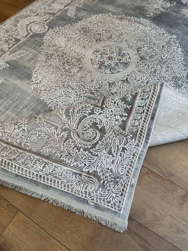 Destan Halı Eskitme Desenli Yumuşak Dokulu Viskon Salon Halısı NV01