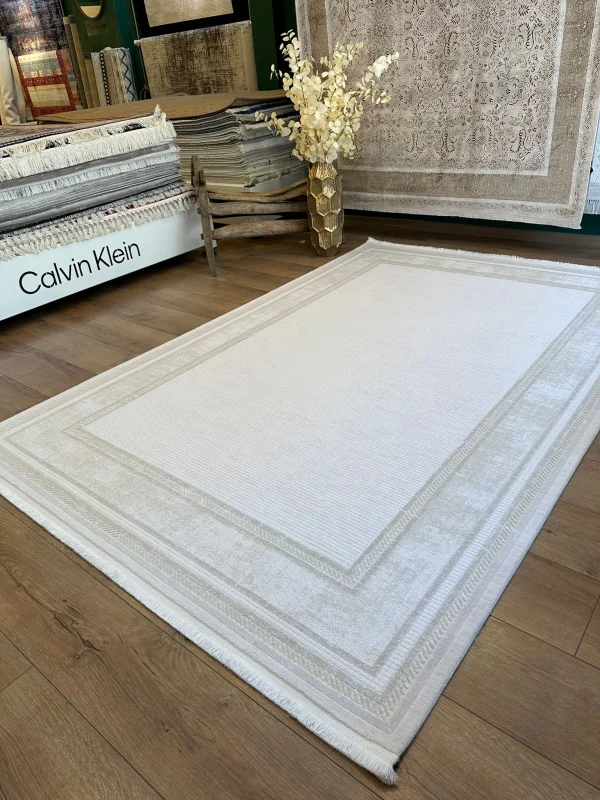 Destan Halı Eskitme Desenli Yumuşak Dokulu Viskon Salon Halısı NV04