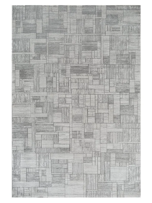 Destan Halı Essential Robot Süpürgeye Uygun Modern Desenli Kolay Temizlenebilir Salon Halısı Essential A2443C Gri