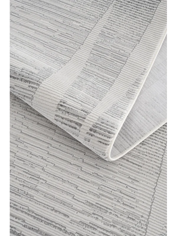 Destan Halı Essential Robot Süpürgeye Uygun Modern Desenli Kolay Temizlenebilir Salon Halısı Essential A2449B Krem Gri