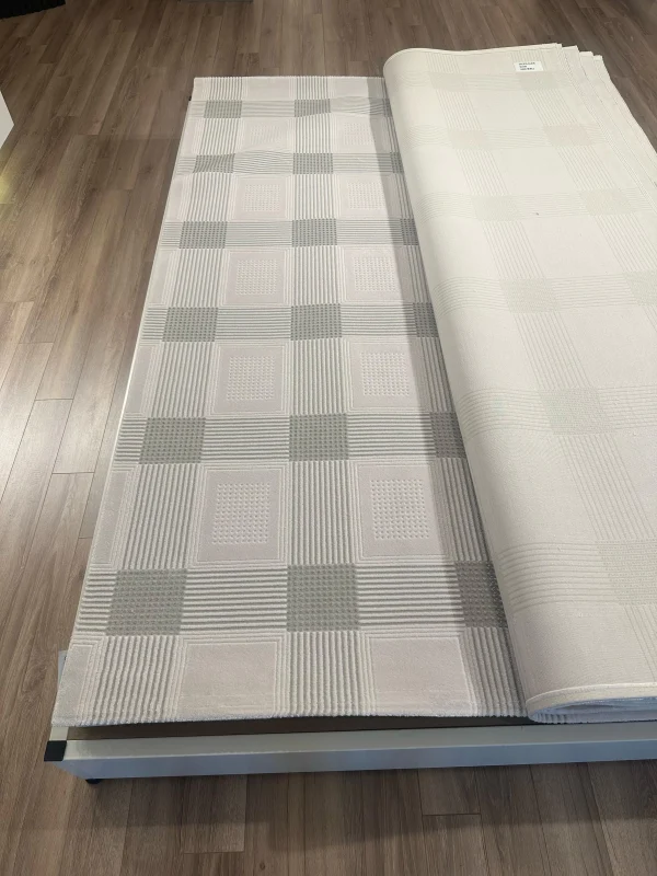 Destan Halı Glow Robot Süpürgeye Uygun Modern Desenli Kolay Temizlenebilir Salon Halısı 3461C Krem  Gri