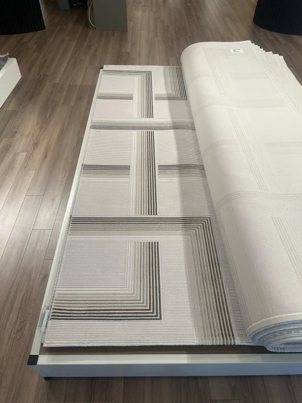 Destan Halı Glow Robot Süpürgeye Uygun Modern Desenli Kolay Temizlenebilir Salon Halısı 3463D Vizon