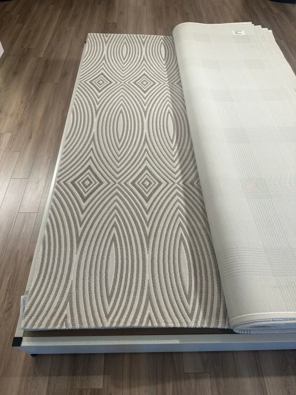 Destan Halı Glow Robot Süpürgeye Uygun Modern Desenli Kolay Temizlenebilir Salon Halısı 3465B Krem Vizon