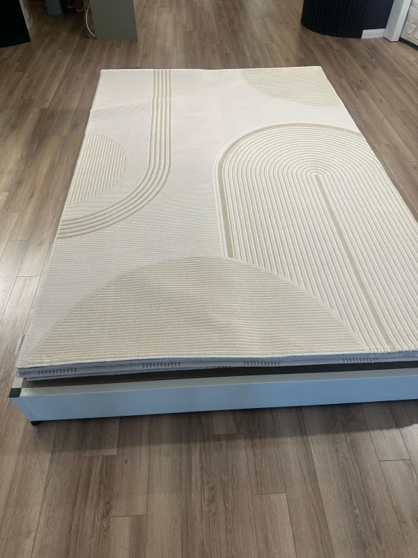 Destan Halı Glow Robot Süpürgeye Uygun Modern Desenli Kolay Temizlenebilir Salon Halısı 3466F Krem Bej