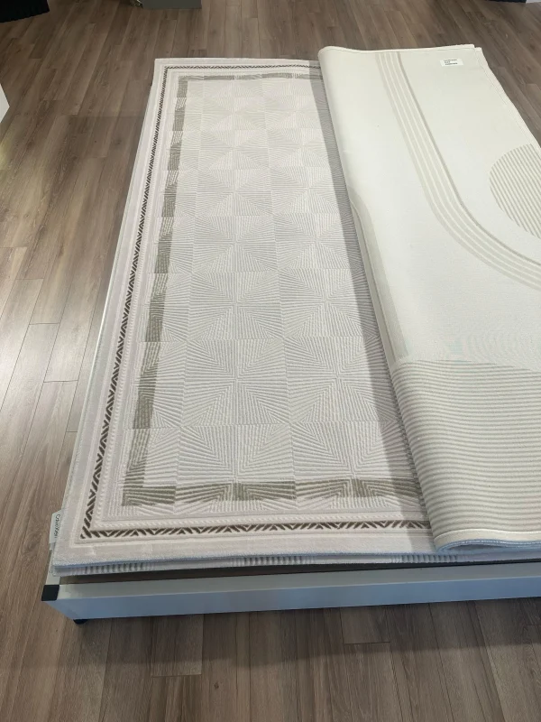 Destan Halı Glow Robot Süpürgeye Uygun Modern Desenli Kolay Temizlenebilir Salon Halısı 3468D Vizon Terra