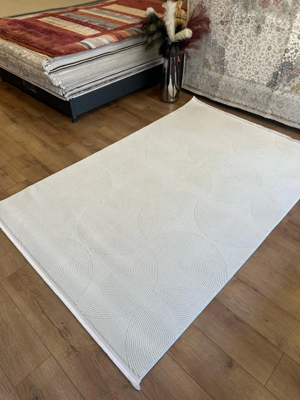 Destan Halı Havana İnce Yapılı ve Modren Hav Toz Vermez Kolay Temizlenebilir Makine Halısı F1014 Krem