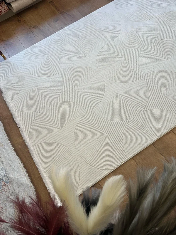 Destan Halı Havana İnce Yapılı ve Modren Hav Toz Vermez Kolay Temizlenebilir Makine Halısı F1014 Krem