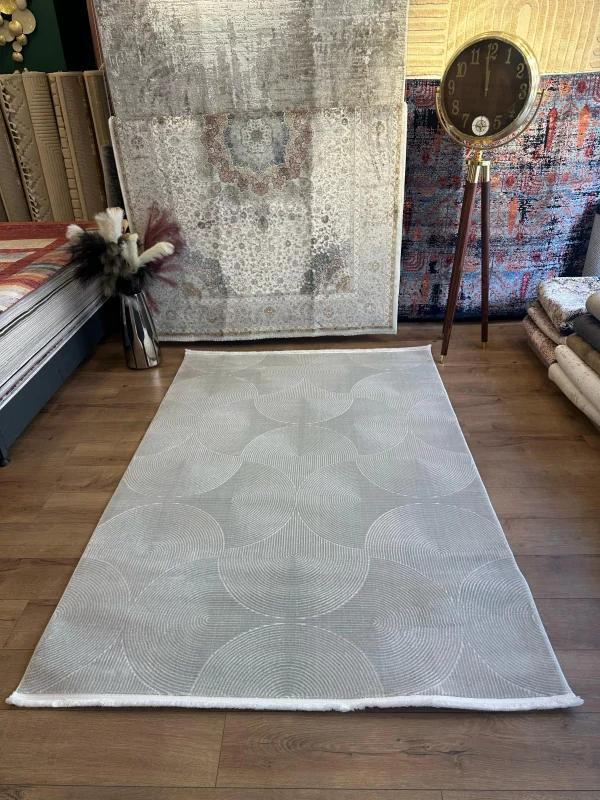 Destan Halı Havana İnce Yapılı ve Modren Hav Toz Vermez Kolay Temizlenebilir Makine Halısı F1015 Gri