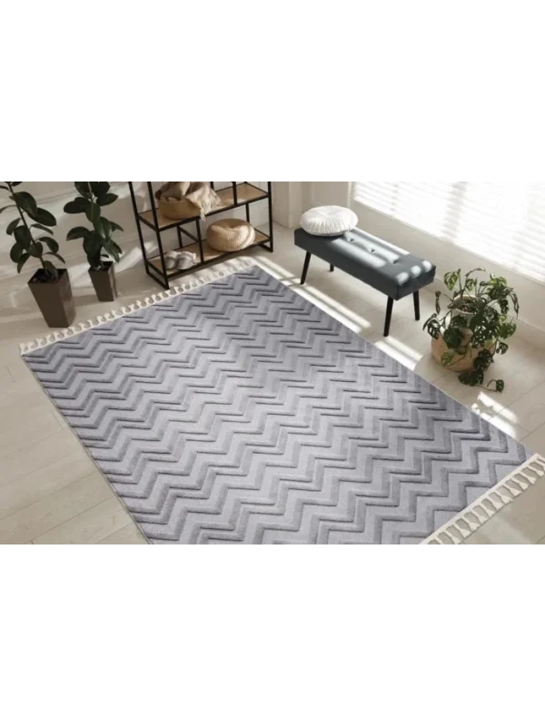 Destan Halı Ipek Lux 11702 Modern İskandinav Hav Toz Vermez Etnik Modern Makine Halısı