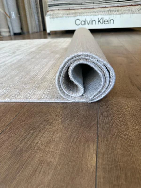 Destan Halı Luster Robot Süpürgeye Uygun Modern Desenli Kolay Temizlenebilir Salon Halısı 3504A Bej