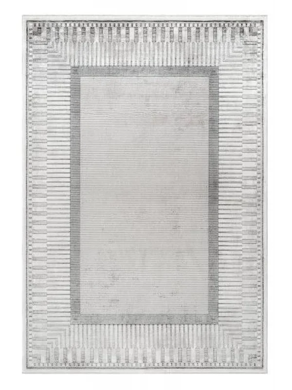 Destan Halı Luster Robot Süpürgeye Uygun Modern Desenli Kolay Temizlenebilir Salon Halısı A3501B GRİ