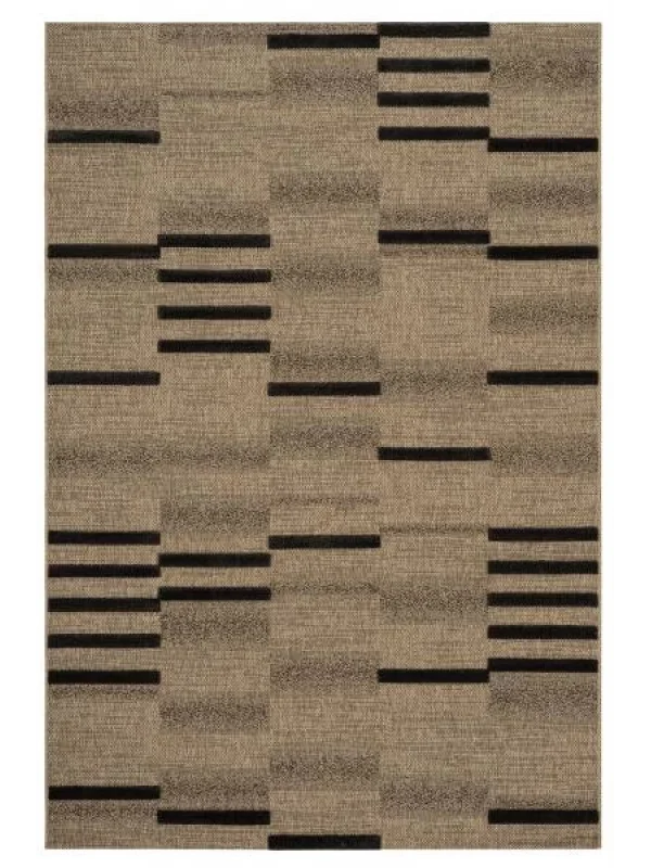 Destan Halı Merlot Robot Modern Desenli Kolay Temizlenebilir Salon Halısı A3010B NATUREL SİYAH