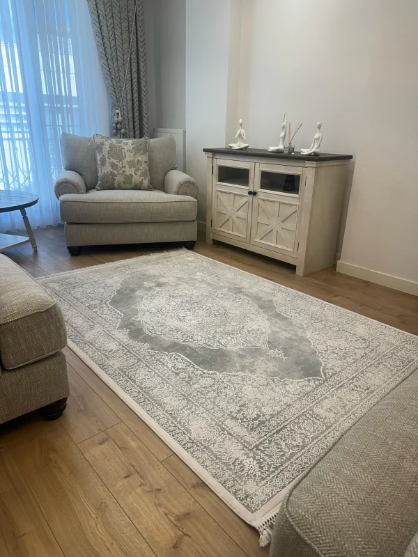 Destan Halı Monaco 13637 Klasik Desenli Uzun Ömürlü Bambu Makine Halısı